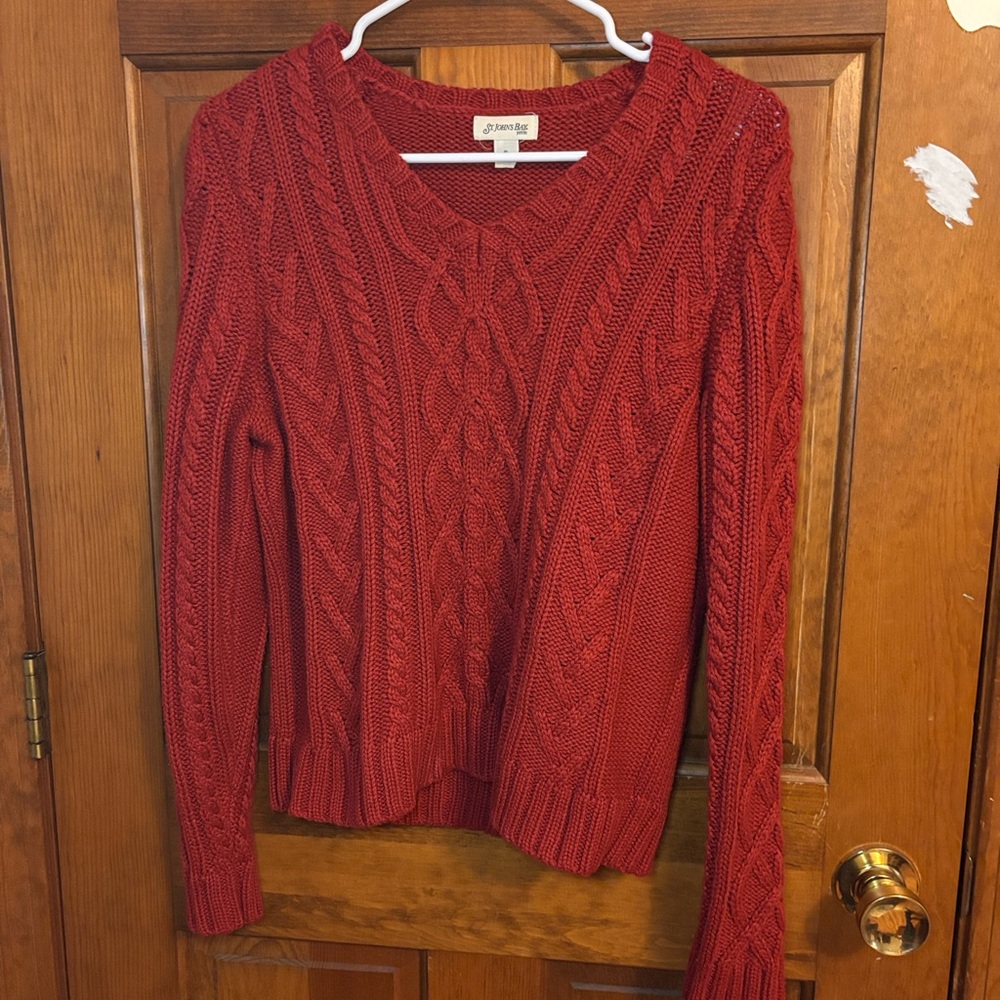 St. John's Bay Women's Red V-Neck Sweater